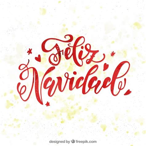 Fondo De Lettering De Feliz Navidad De Color Rojo Vector Gratis