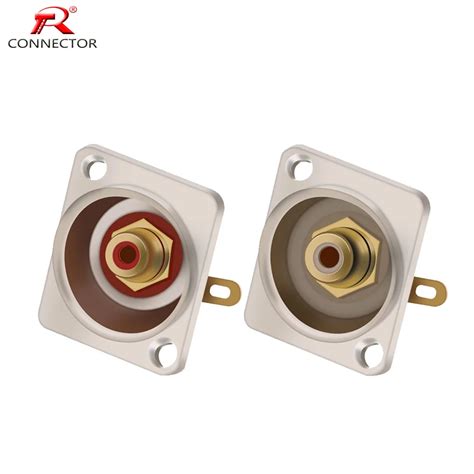 Rca Panel Mount Chassis Socket Rca Connector Gold Panel Mount 2pcs Panel Mount Aliexpress