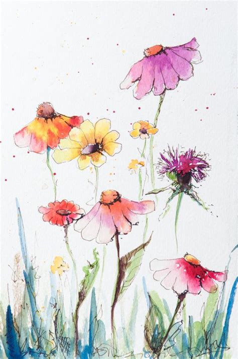 Watercolor Wildflowers At Getdrawings Free Download