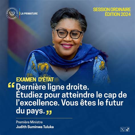 Éducation Nationale Judith Suminwa Lance Les épreuves De Lexamen D