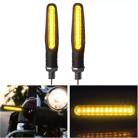 Direccionales Led Moto Secuencial Luz Mbar Stop Rojo Pzas