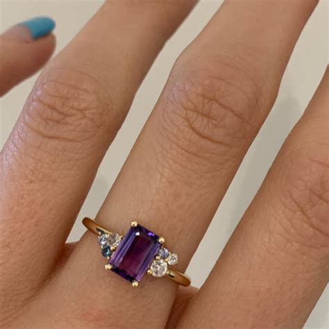 Ct Bicolor Purple Sapphire Cluster Ring In Purple Sapphire