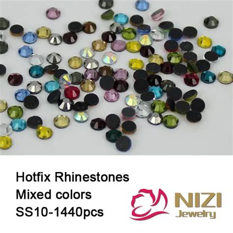 Rhinestone Ss10 28mm 1440pcs Mix Colors Iron On Dmc Hotfix Rhinestone