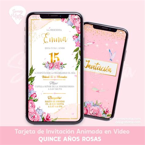 Tarjeta De Invitaci N Quince A Os Lila Floral Somos Motta