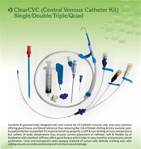 Curved Plastic Central Venous Catheter Kit Triple Lumen For Hospital