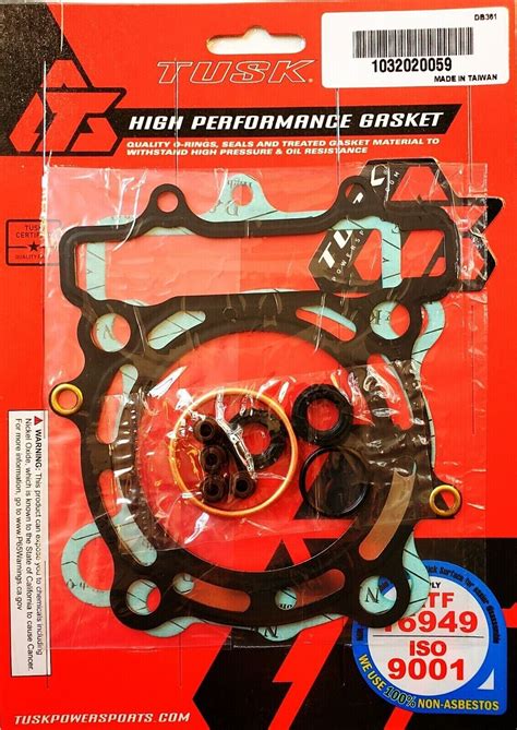 Tusk Top End Gasket Kit Kawasaki Kx250F 20062008 Head Base Seals