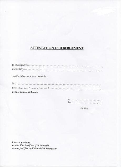 Exemple Attestation H Bergement Paperblog