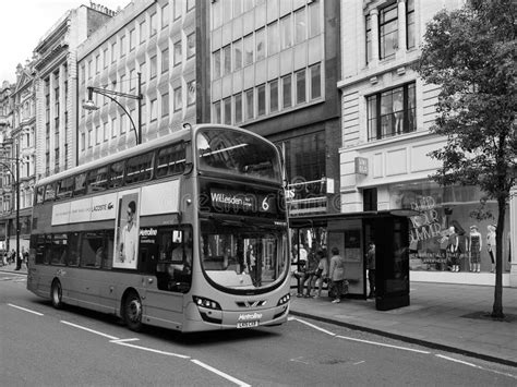 Red Bus in London Black and White Editorial Stock Image - Image of ...