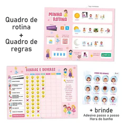 Kit Quadro De Incentivo Quadro De Rotina Princesas Disney