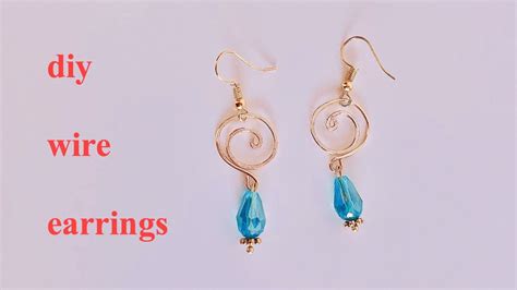 Simple Diy Earrings Wire Wrapped Earrings Making Simple Drop Earrings In 5minutes Youtube