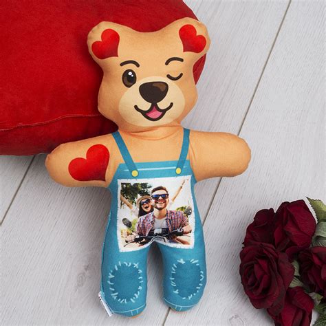 Personalized Teddy Bear with Picture. Custom Teddy Bear.