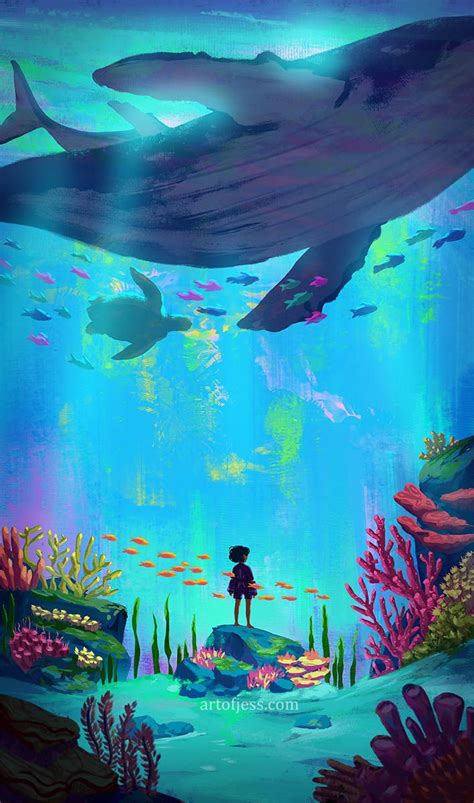 Underwater Digital Painting By Jessica Smith Sea Illustration