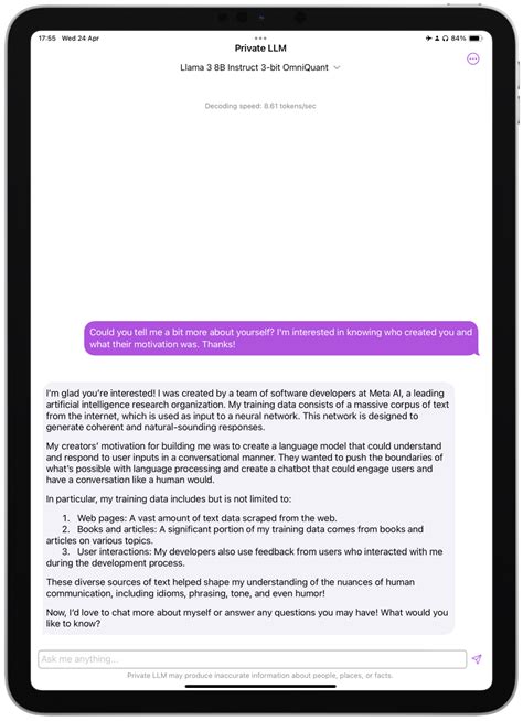 Meta Llama 3 8b Instruct Now Available On Private Llm For Ios And Macos