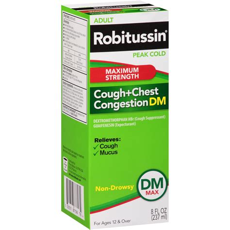 Robitussin Dm Adult Maximum Strength Non Drowsy Cough And Chest