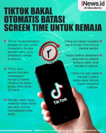 Infografis Tiktok Bakal Otomatis Batasi Screen Time Untuk Remaja