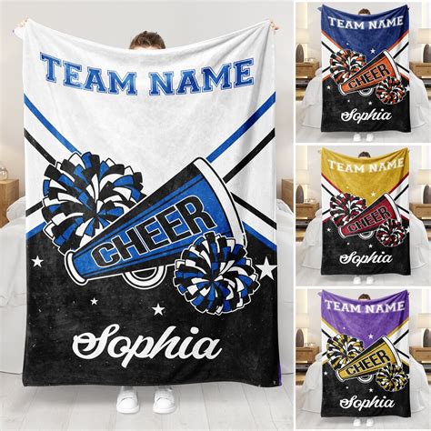 Personalized Cheerleading Blanket With Custom Name And Team Colors Cozy