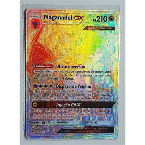 Carta Pokémon Naganadel GX 249 236 Rainbow Shopee Brasil