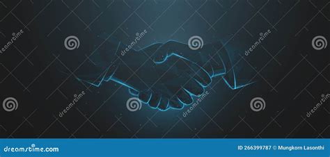 Low Poly Wireframe Handshake Of Business Partners Concept Of Deal