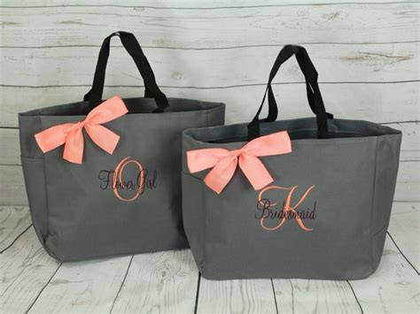 5 Personalized Tote Bag Bridesmaid Ts Set Of 5