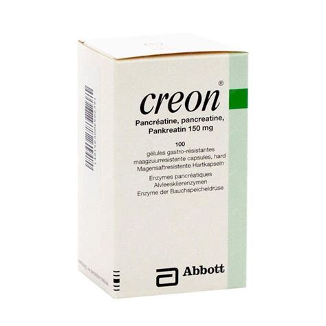 Creon 10 000 150mg Enzymes Pancréatiques 100 Gélules Gastro Résistantes