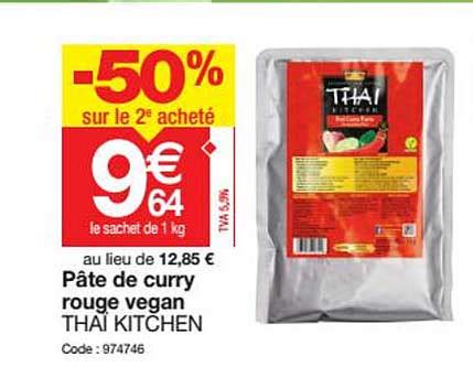 Promo Pâte De Curry Rouge Vegan Thaï Kitchen chez Promocash iCatalogue fr