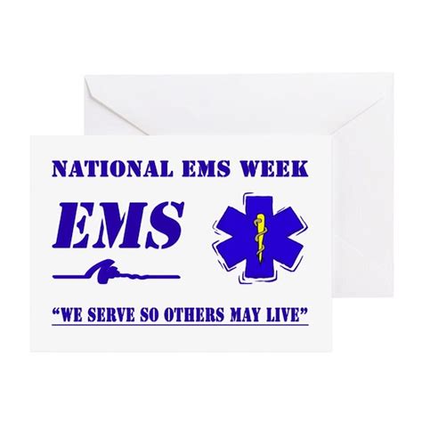 National Ems Week We Serve Blue No Date Copy Greeting Card National Ems