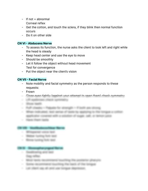 SOLUTION: Tests for Cranial Nerves - Easy Guide - Studypool