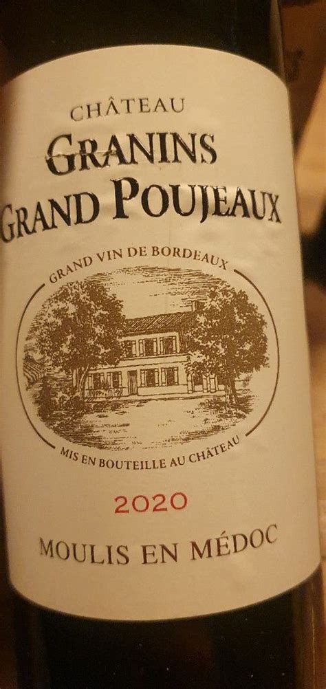 2018 Château Granins Grand Poujeaux Moulis en Médoc France Bordeaux