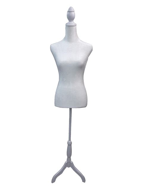 Female Mannequin Torso Dress Form With Wooden Tripod Base Stand