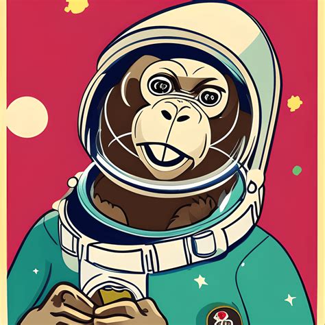 Monkey In Space Suit Smoking Cigar Creative Fabrica