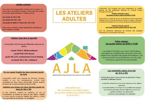 Planning Des Ateliers Adultes 2022 2023 AJLA