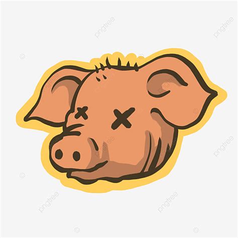 Hand Drawn Pig White Transparent Pig Head Thick Cartoon Illustration