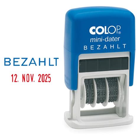 Datumstempel Colop Mini Dater Mit Bezahlt S L