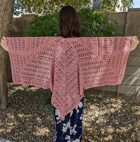 Free Summer Shawl Crochet Pattern In Bloom Ruana Cal Made By