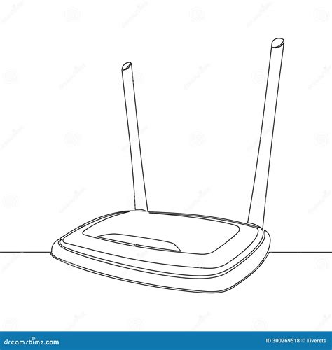 Continuous Line Drawing Wi Fi Router Design Icon Vector Illustration