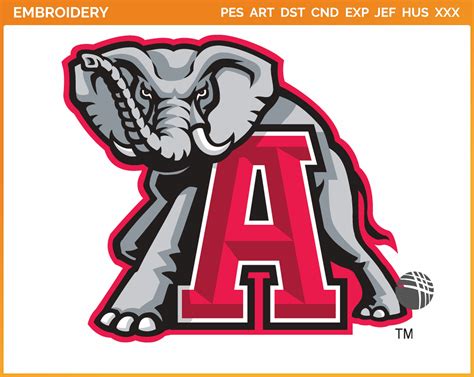 Alabama Crimson Tide College Sports Embroidery Logo In 4 Sizes Spln000061 • Sports Logos