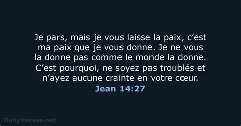 Jean 14 27 Verset De La Bible BDS DailyVerses Net