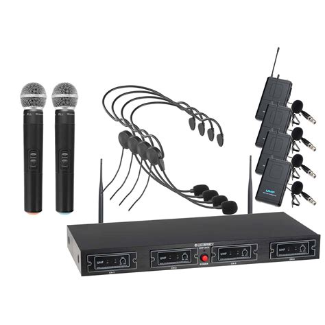 Mcgrey Uhf V H Set De Microphones Sans Fil Quad Avec X Microphones