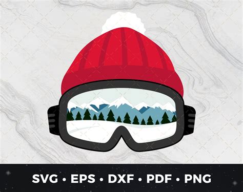 Snow Goggles Svg Ski Goggles Svg Ski Goggles Mountains Svg Snowboard