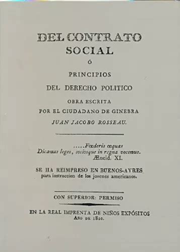 Del Contrato Social O Principios Del Derecho Politico De Rousseau