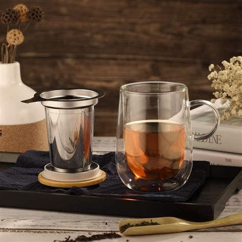 Glastal Ml Doppelwandige Glas Teetasse Mit Metallsieb Teeglas