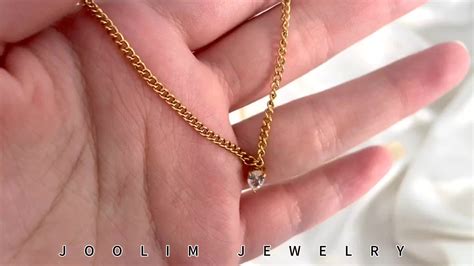 Joolim 18k Gold Plated Dainty Small Green Jewelry Water Drop Pendant