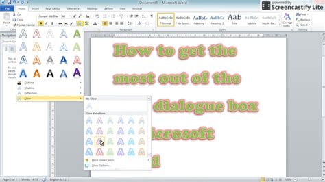 Using The Font Dialogue Box In Microsoft Word Youtube