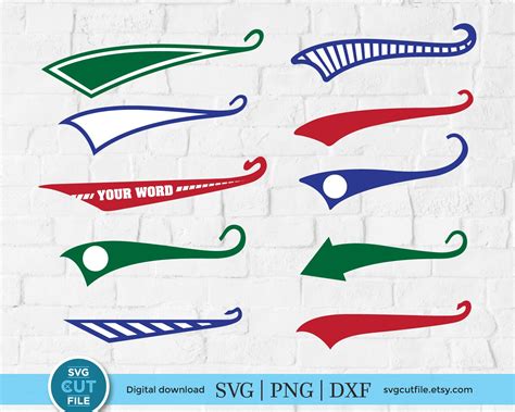 Swoosh Svg Swash Svg Swish Svg Baseball Text Tail Swoosh Etsy Hong Kong