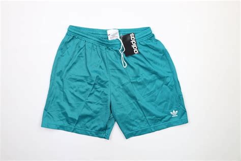 Adidas Nos Vintage 90s Adidas Above Knee Mesh Shorts Teal Usa Nylon