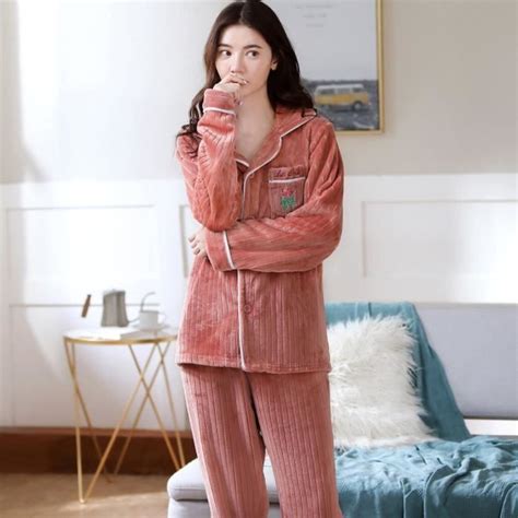 Pyjama Flanelle Femme En Velours Pour Femmes F Ta Pj Color