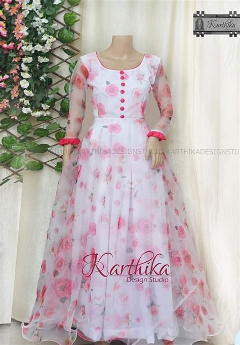 Organza Frock Karthikadesignstudio Call Or Whatsapp At 09483056990