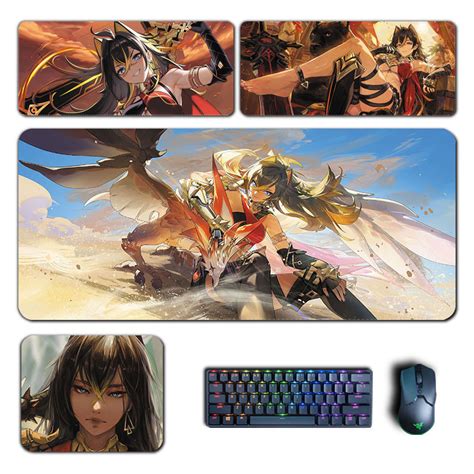 Dehya Large Mouse Pad Genshin Impact Mousepad Xxl Genshin Keyboard