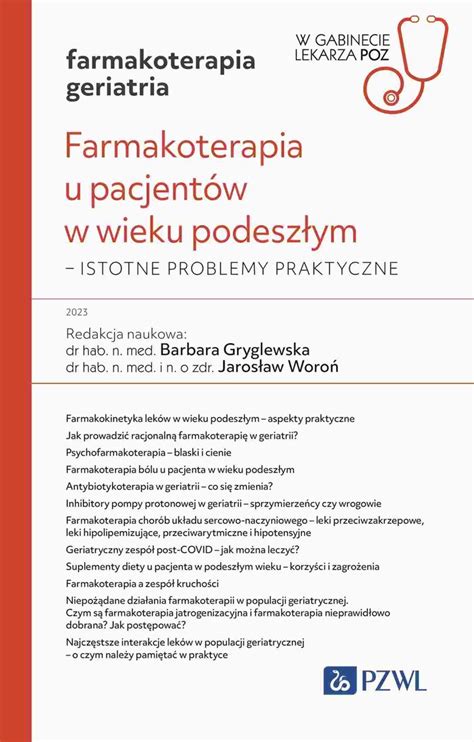 Farmakoterapia U Pacjent W W Wieku Podesz Ym Gryglewska Barbara