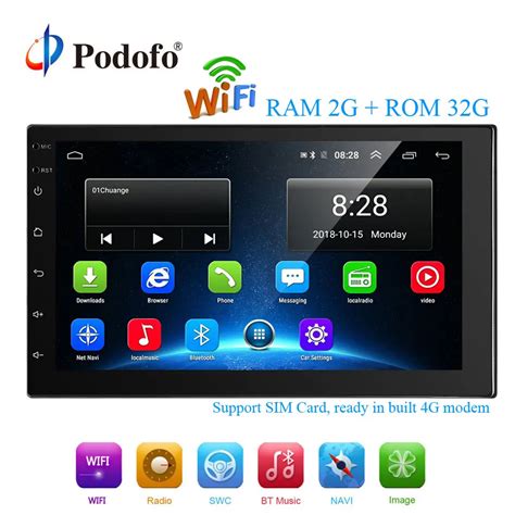 Podofo Din Android Car Multimedia G G Inch Car Radio Gps